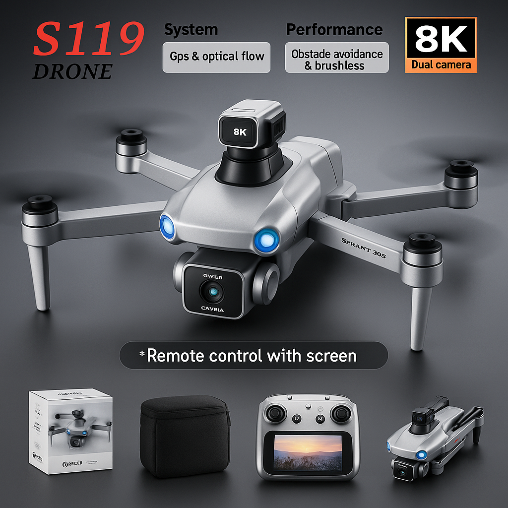 Swissclear™ S119 Drone 8k Dual Camera